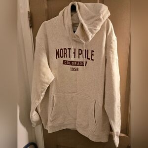 North Pole 2XL heather grey hooded sweatershirt